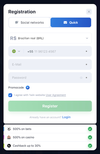 1win Fortune Rabbit registro