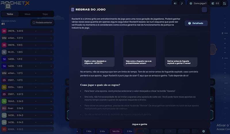 Rocket X 1win regras